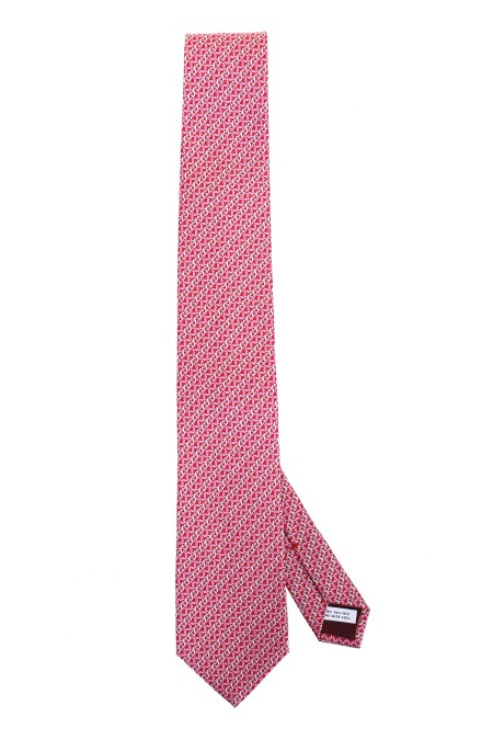 Shop SALVATORE FERRAGAMO  Tie: Salvatore Ferragamo Gancini print silk tie.
Width at the bottom 8 cm.
Composition: 100% silk.
Made in Italy.. 350785 REGALE-757580